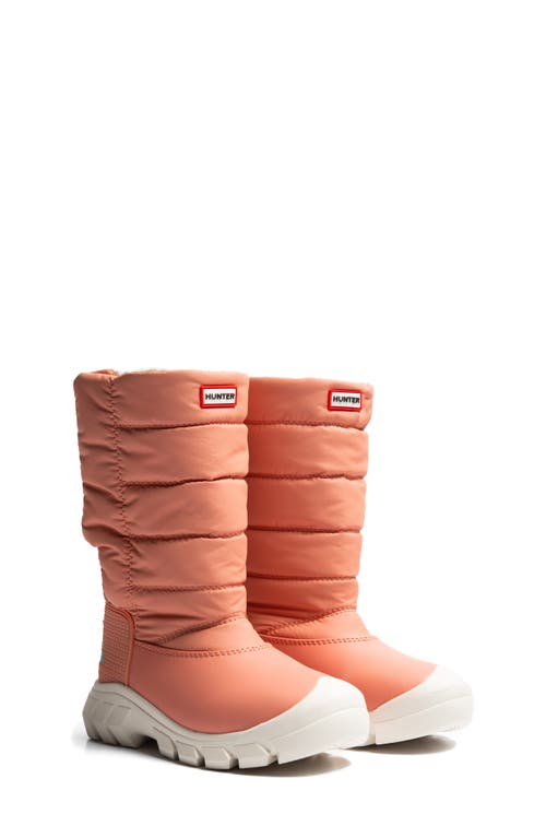 Hunter Kids' Intrepid Tall Waterproof Snow Boot in Rough Pink/White Willow