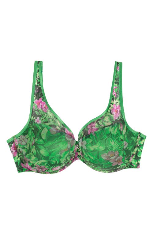 Shop Curvy Couture Underwire Plunge Bra In Lush Tropics