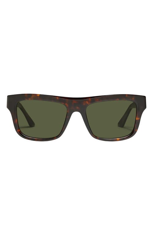 Shop Quay Dealer's Choice 41mm Polarized Square Sunglasses In Tortoise/green Polarized