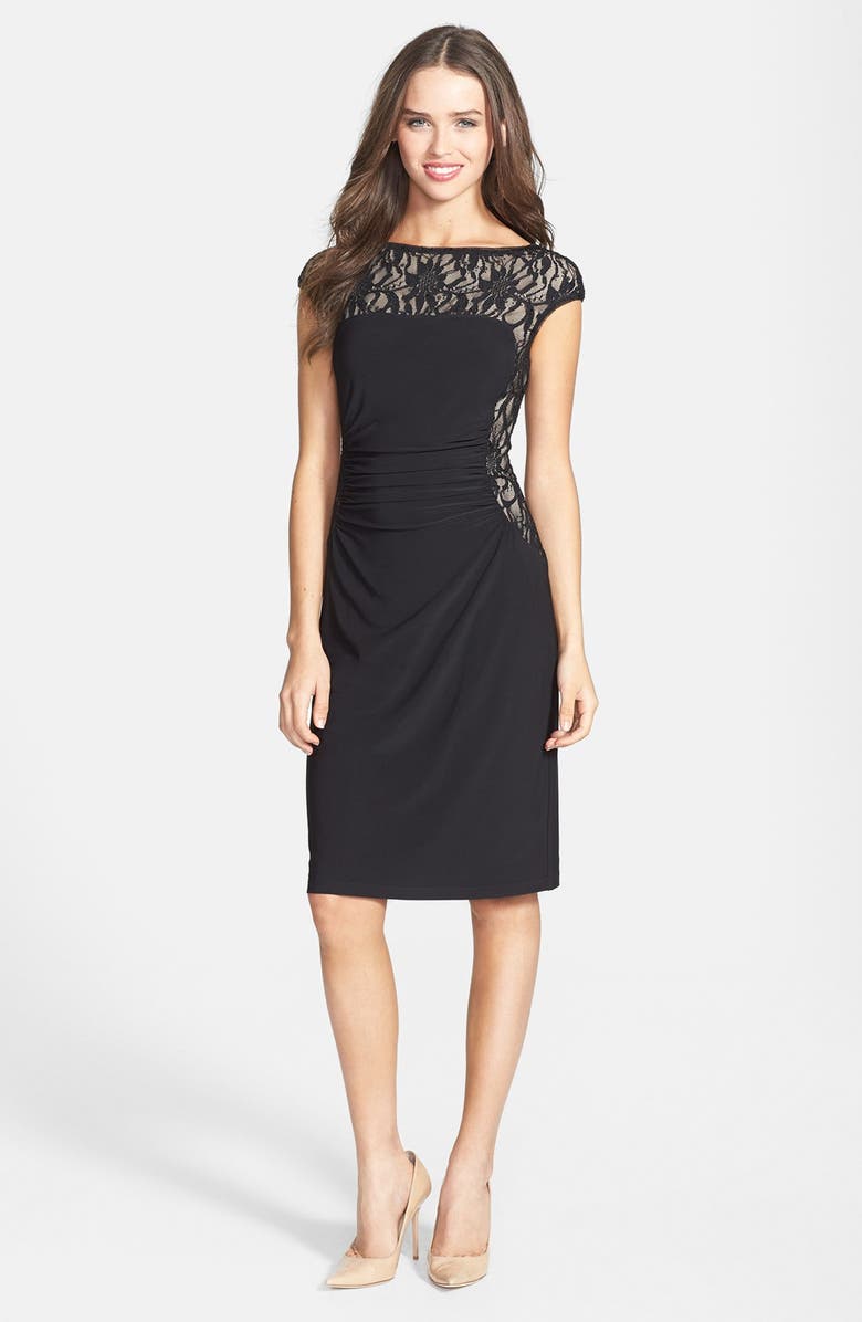 Lauren Ralph Lauren Lace & Jersey Sheath Dress | Nordstrom