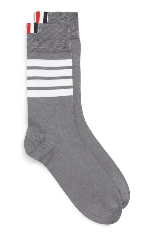 Thom Browne Stripe Crew Socks in Medium Grey at Nordstrom