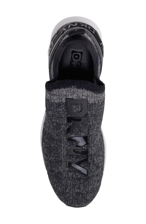 Shop Dkny Keeva Wedge Sneaker In Bcg - Black/light Grey