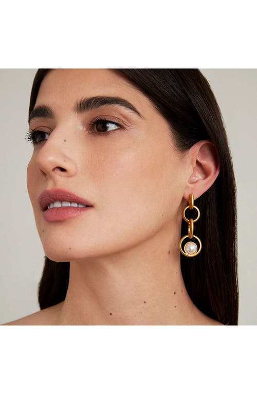 Dean Davidson Chain Drop Earrings In Pearl/ Gold