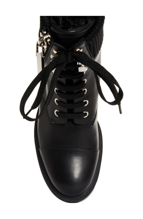 Christian Louboutin En Hiver Lug Leather Combat Boots In Black