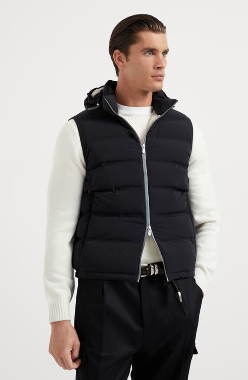 Shop Brunello Cucinelli Taffeta Down Vest In Black