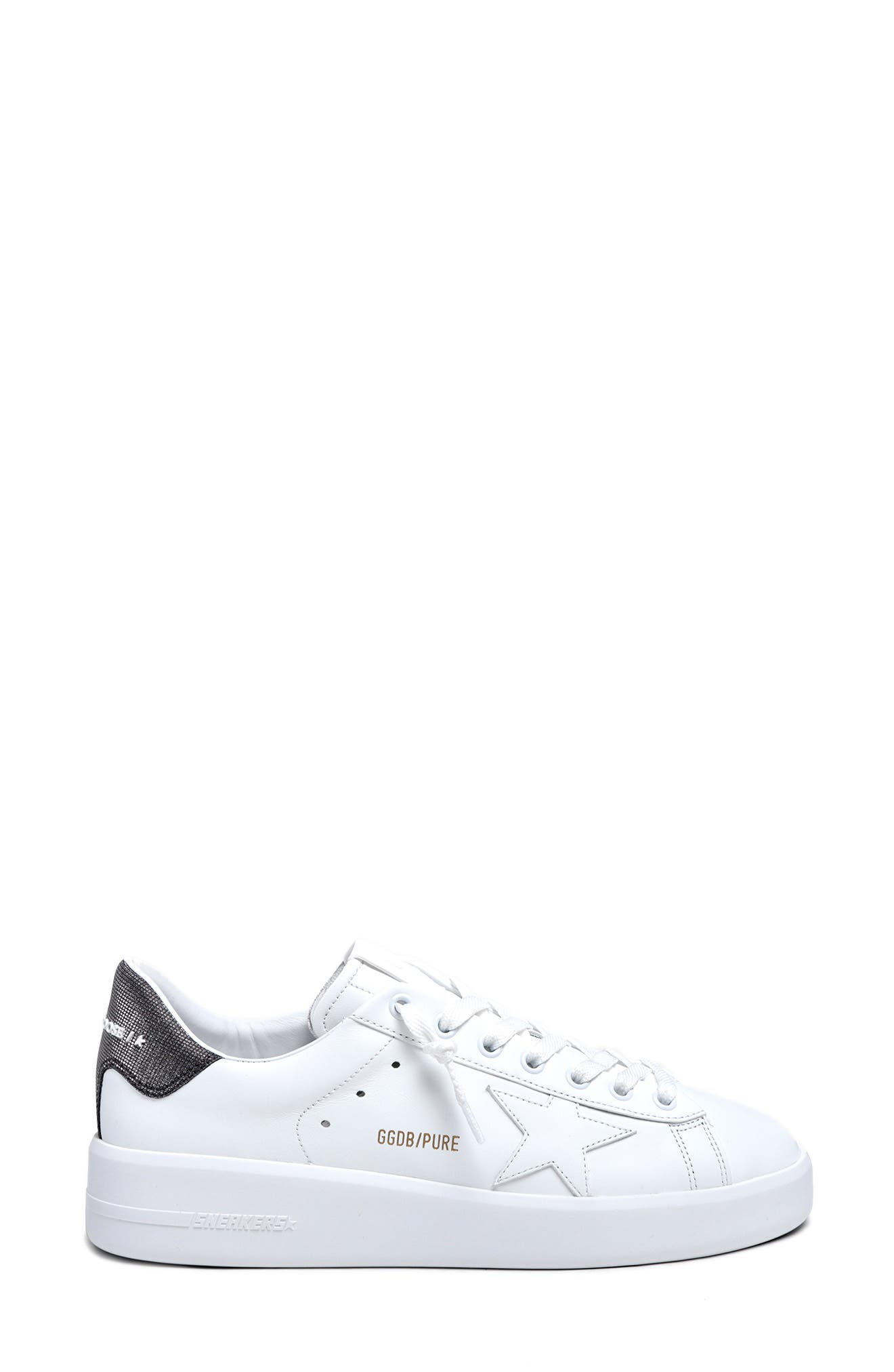 golden goose all white sneakers