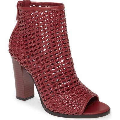 Calvin Klein Celise Peep Toe Bootie- Red