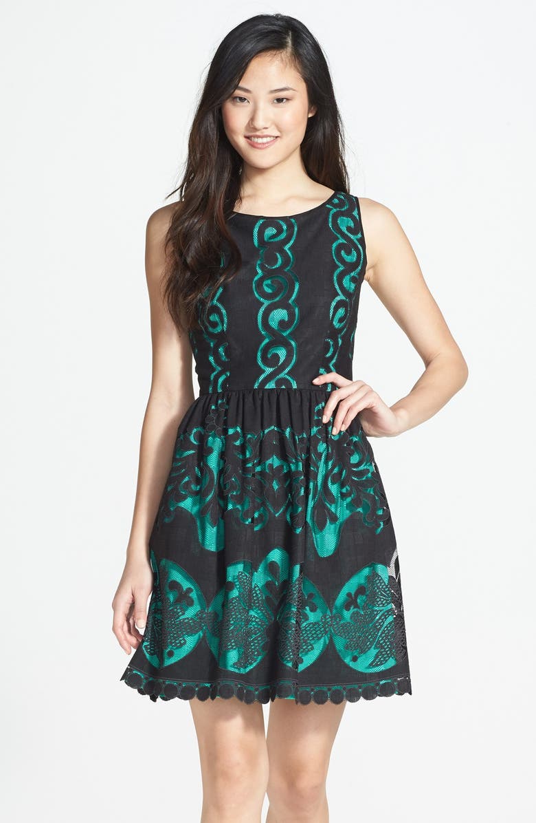 Ivy & Blu Burnout Lace Fit & Flare Dress | Nordstrom