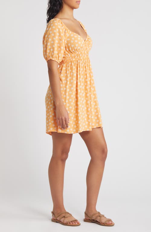 Shop Rip Curl High Tide Floral Puff Sleeve Dress In Peach