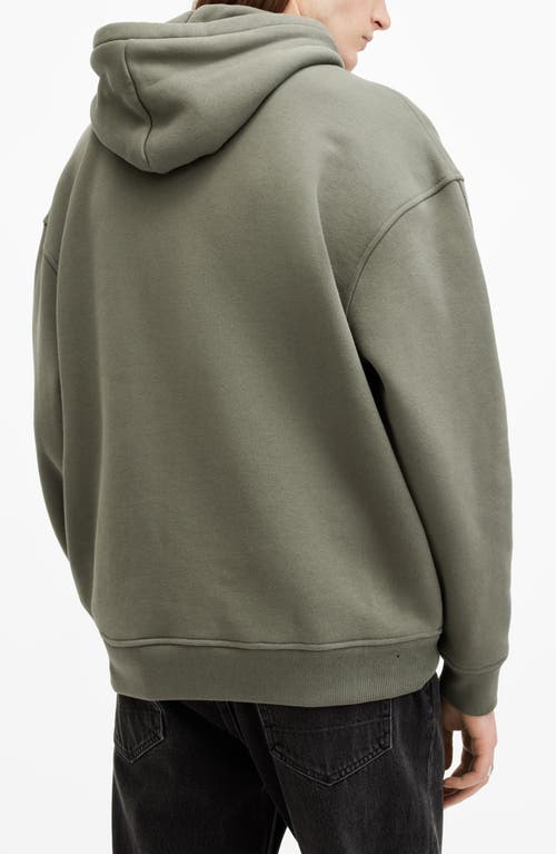 Shop Allsaints Haven Oversize Cotton Hoodie In Thyme Green