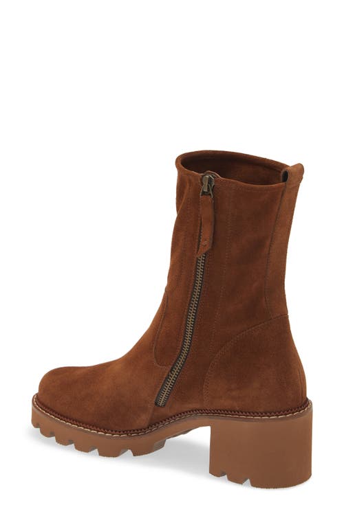 Shop Paul Green Wanda Lug Sole Utility Boot In Toffee Soft Suede