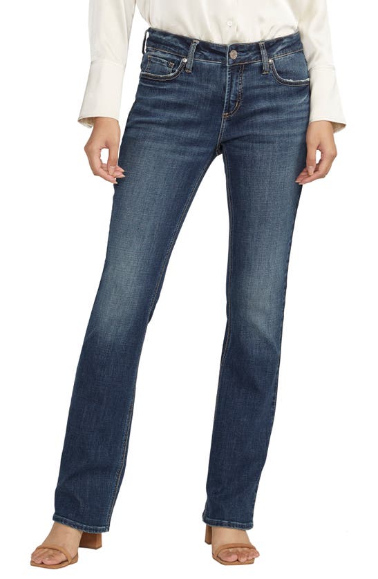 Silver Jeans Co. Elyse Mid Rise Slim Bootcut Jeans In Indigo