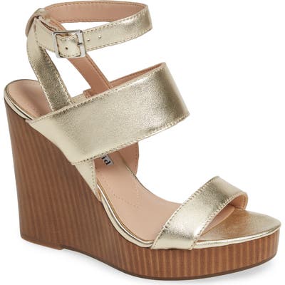 Charles David Turk 2 Platform Wedge Sandal, Metallic