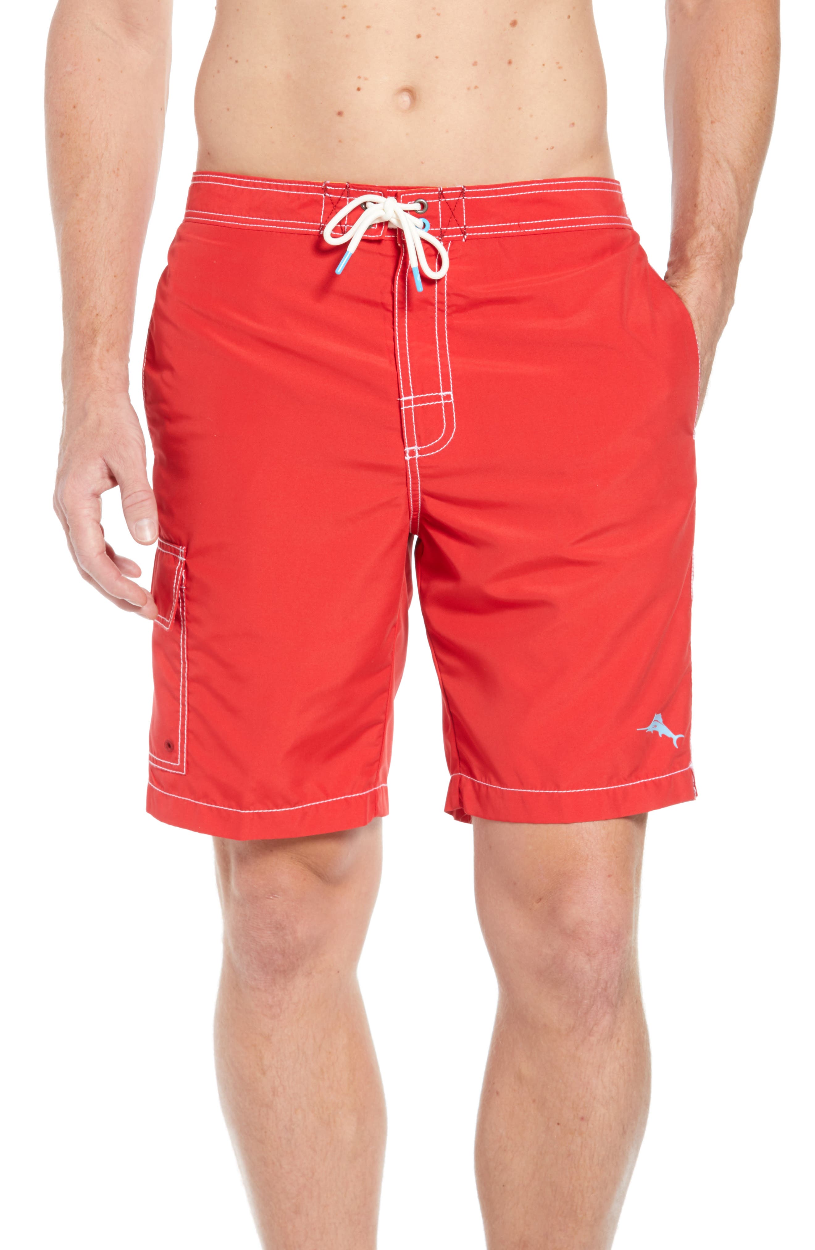 Tommy Bahama Baja Beach Board Shorts, Red