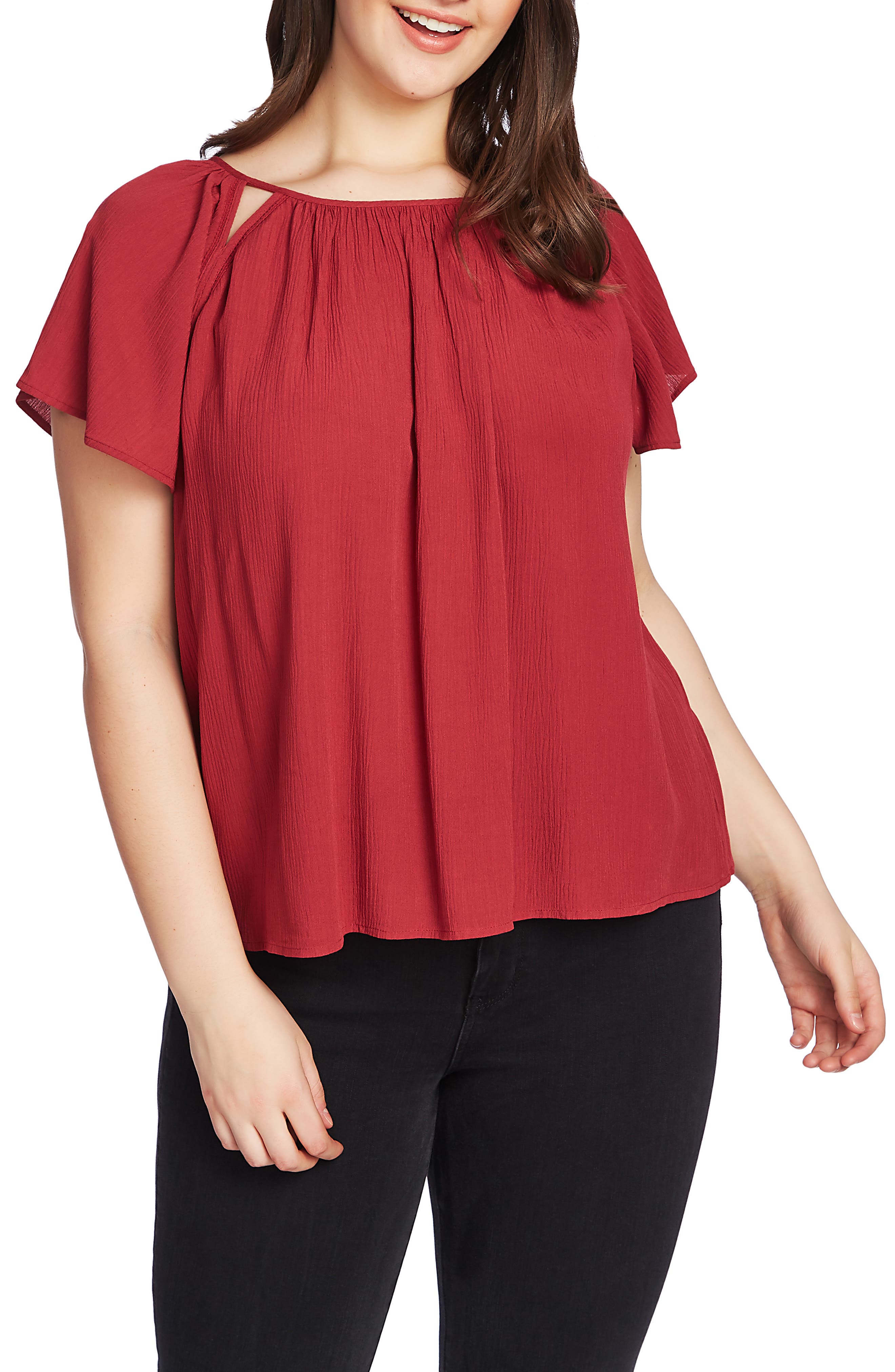 plus size gauze tops