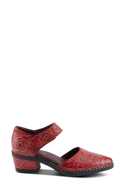 L'artiste By Spring Step Jazzberry Ankle Strap Pump In Red Multi