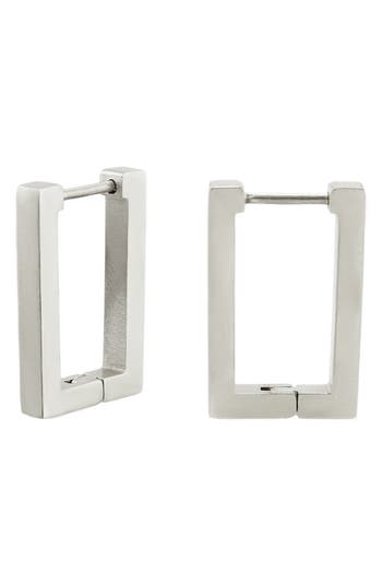 Rebl Geometric Huggie Hoop Earrings In Silver
