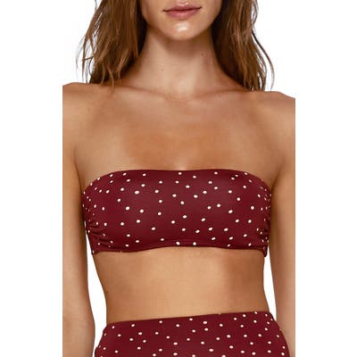 Vix Swimwear Bandeau Swim Top, Burgundy