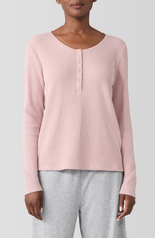 Shop Eileen Fisher Sleep Organic Cotton Henley Sleep Top In Opal