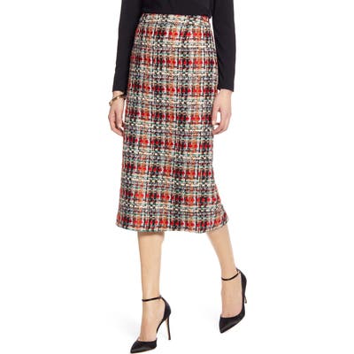 Halogen Tweed Pencil Skirt, Black
