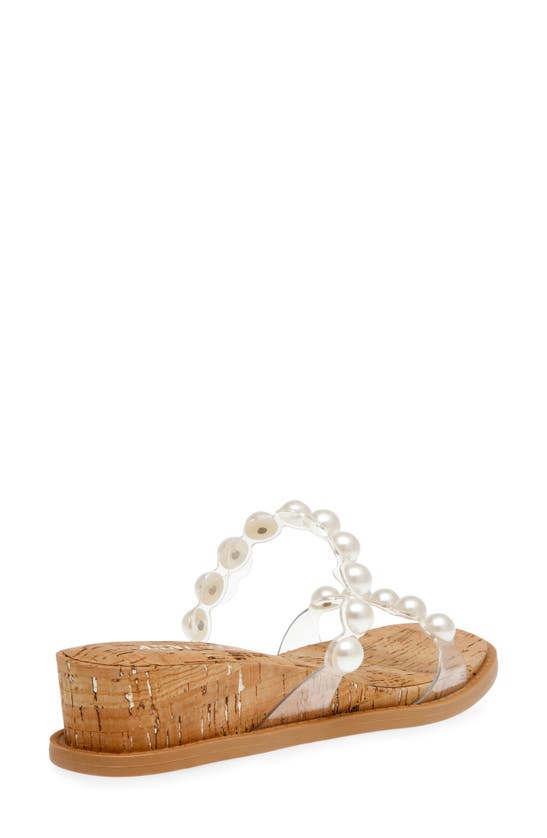 Shop Anne Klein Blair Wedge Sandal In Clear Vinyl/ Natural Cork