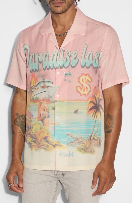 Ksubi Paradise Resort Camp Shirt Pink Multi at Nordstrom,