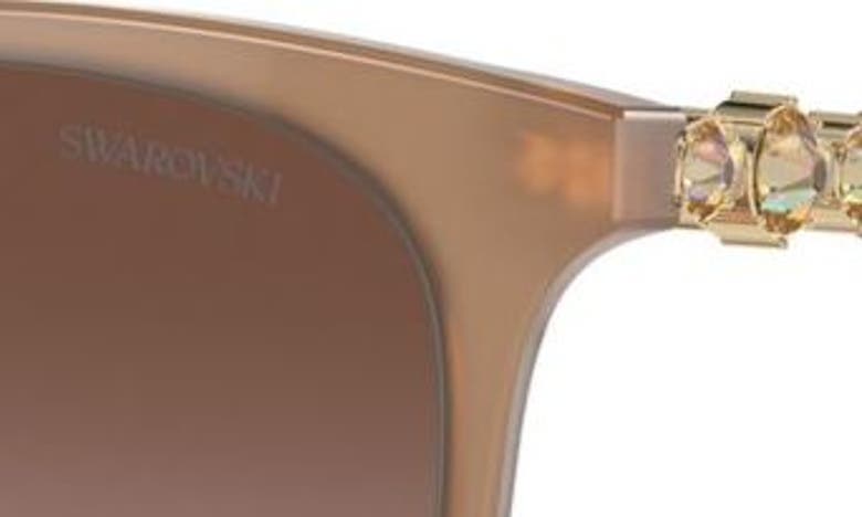 Swarovski 56mm Gradient Round Sunglasses In Opal Beige