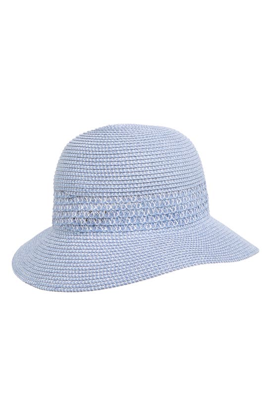 Shop Nine West Woven Cloche Hat In Chambray