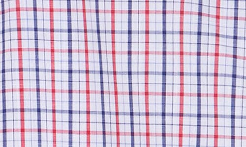 Shop Lorenzo Uomo Check Print Trim Fit Long Sleeve Cotton Button-up Shirt In White/navy/red