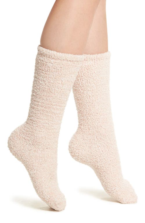 barefoot dreams CozyChic Socks in Dusty Rose/White