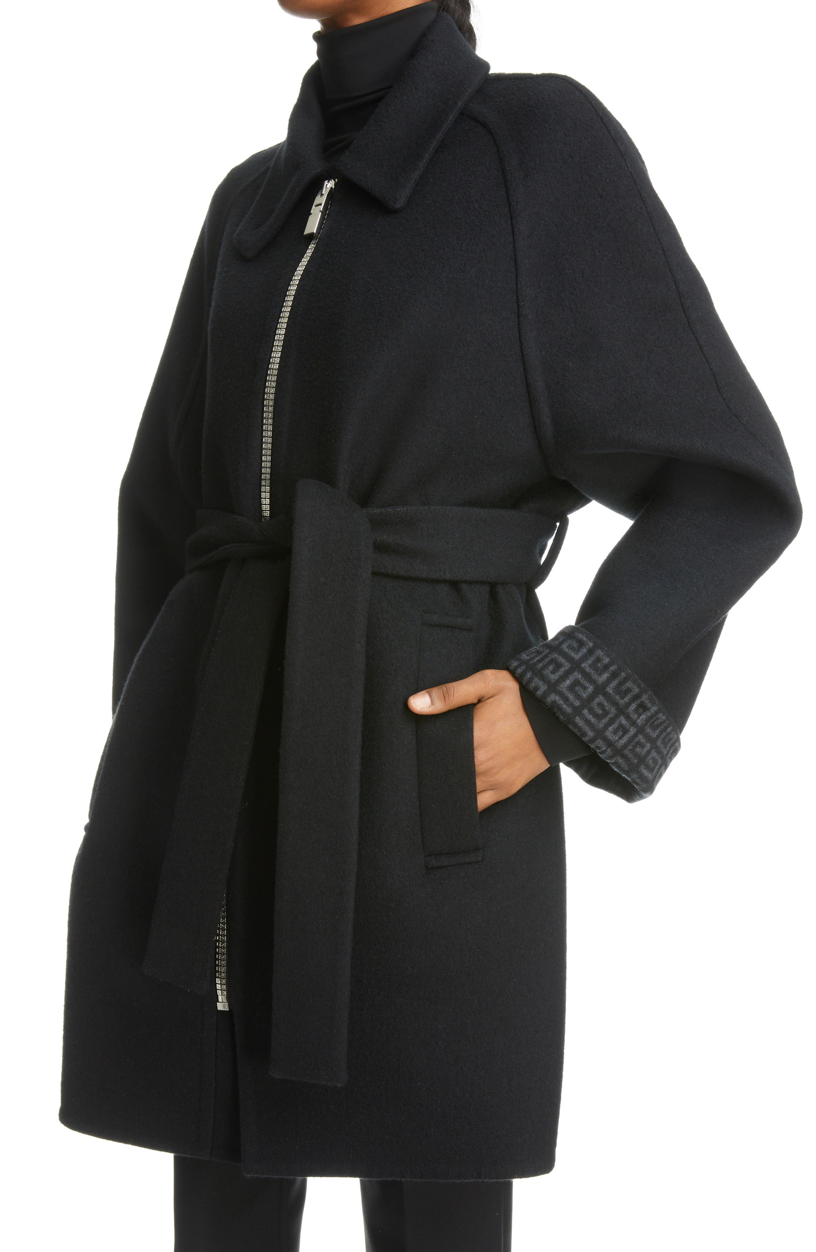 double face belted cape