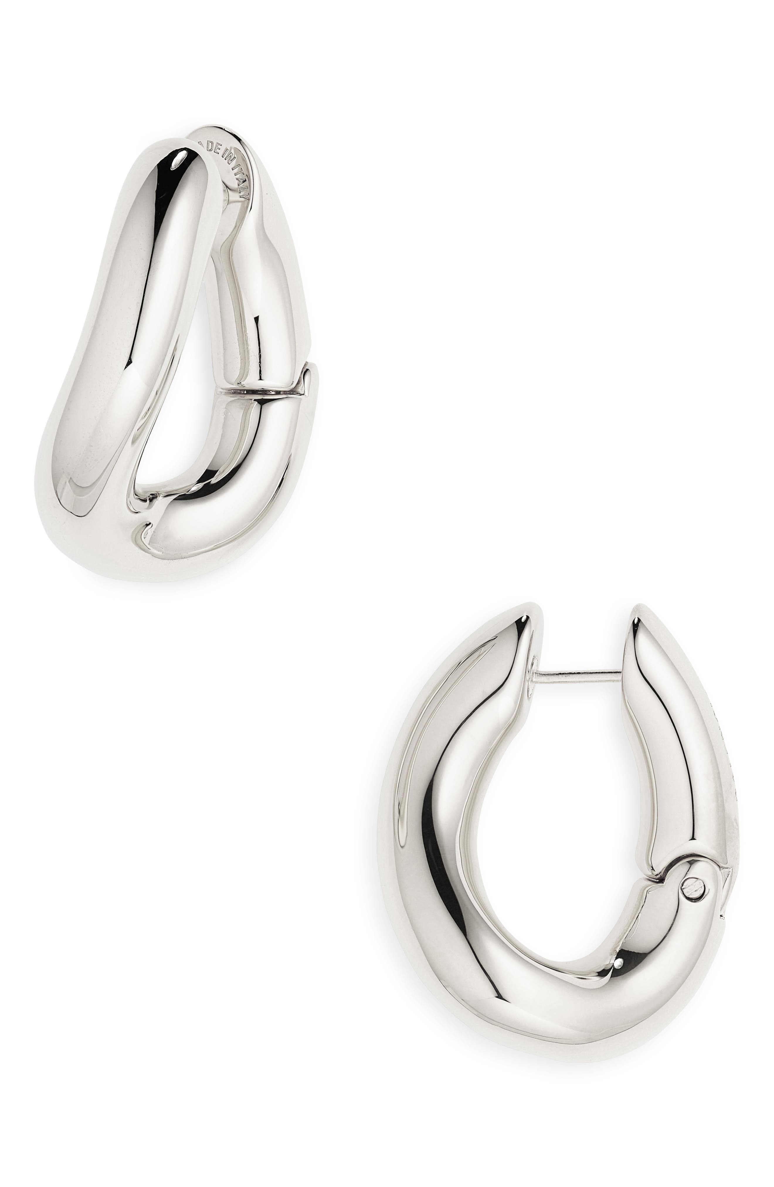 Balenciaga Hoop Earrings in Shiny Silver at Nordstrom
