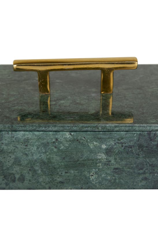 Vivian Lune Home Marble Box With Handle In Green