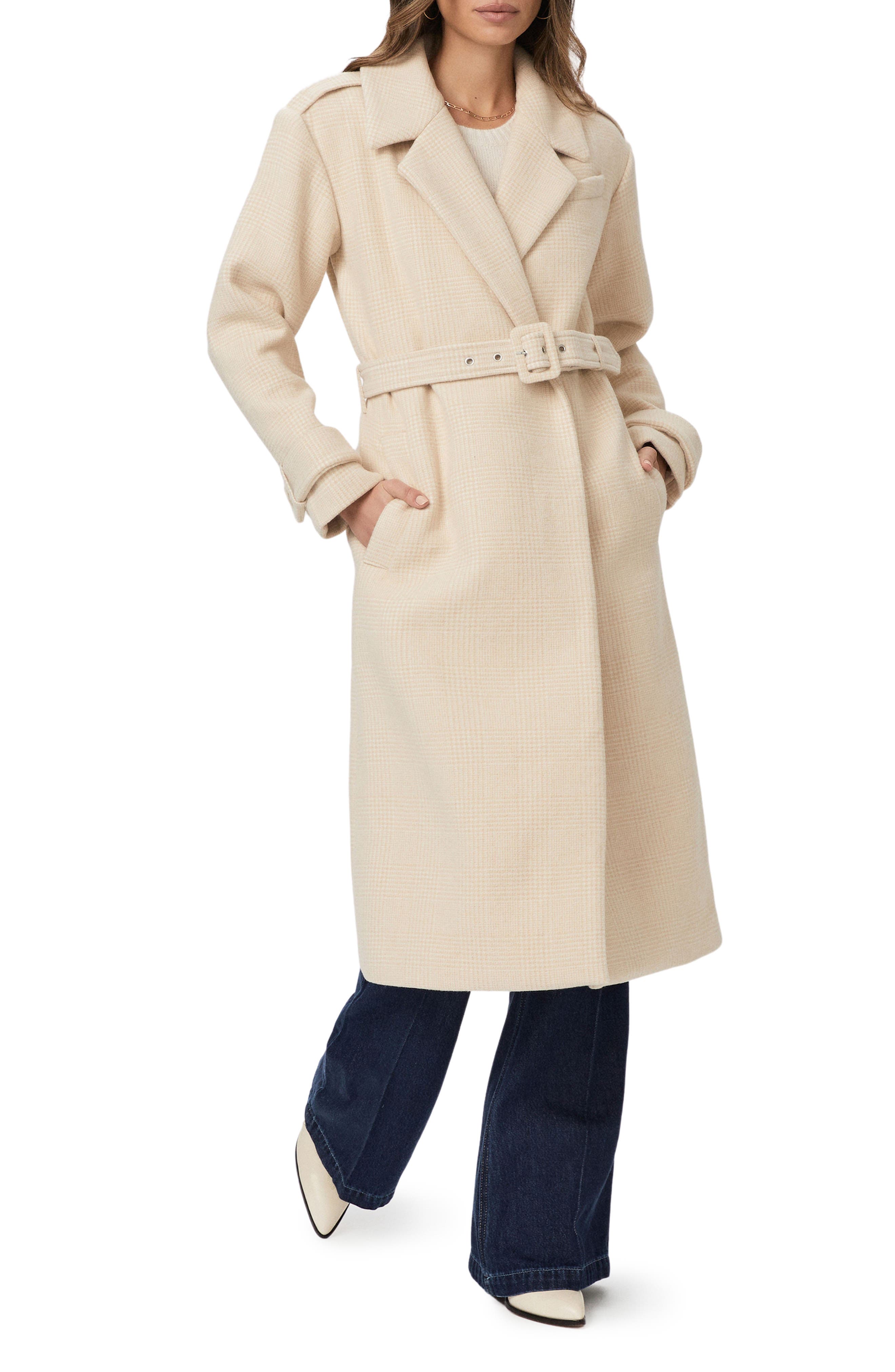 Ivory belted sale coat