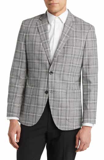 Brooks Brothers Men's Regent Classic-Fit Wool-Silk-Linen Hopsack Sport Coat, Multi-Check | Size 44 Regular