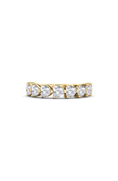 Hautecarat Heart Cut Lab Created Diamond Half Eternity Ring In Yellow Gold