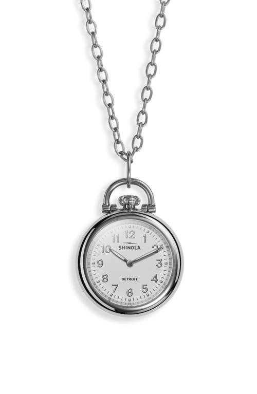 Runwell Watch Pendant Necklace in White