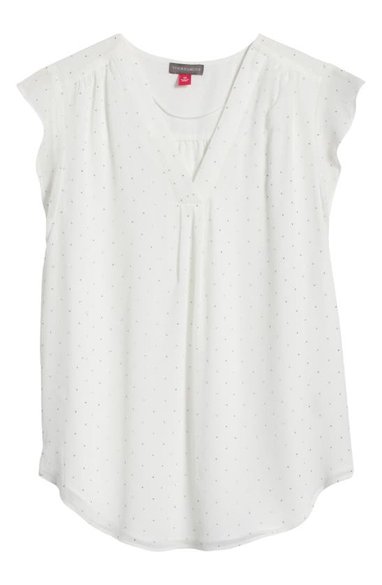 Shop Vince Camuto Beaded Cap Sleeve Top In New Ivory