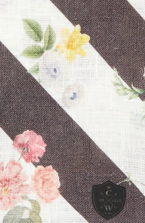 Clifton Wilson Print Linen Pocket Square In Black