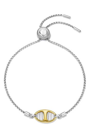 Judith Ripka Cielo Two-tone Friendship Slider Bracelet In Metallic