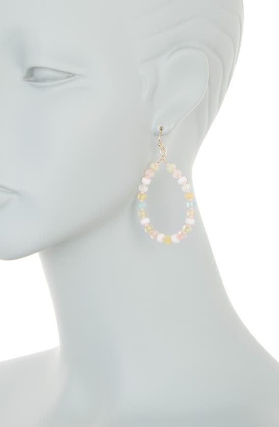 Shop Melrose And Market Beaded Teardrop Earrings In Blush- Ivory- Gold