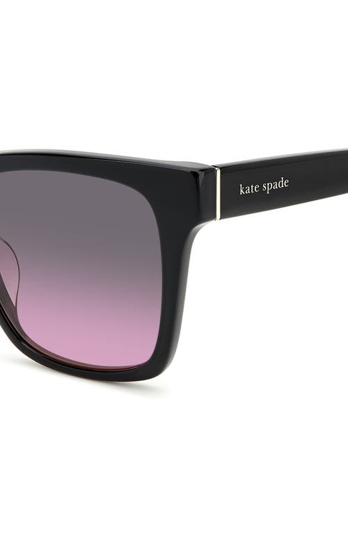 Shop Kate Spade New York Harlow Gs 55mm Gradient Polarized Square Sunglasses In Black/grey Shaded Pink