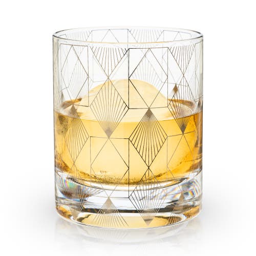 Viski Deco Crystal Tumbler In Clear