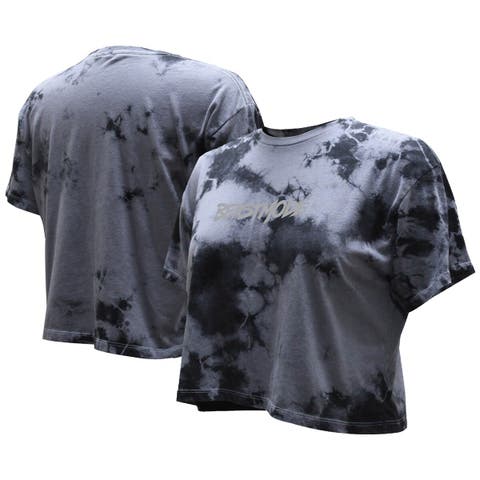 Women's  Black Beast Mode Dark Crystal Washed Crop T-Shirt