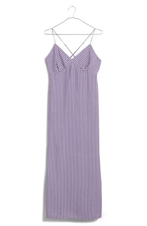 Madewell The Layton Stripe Slipdress In Whisper Violet