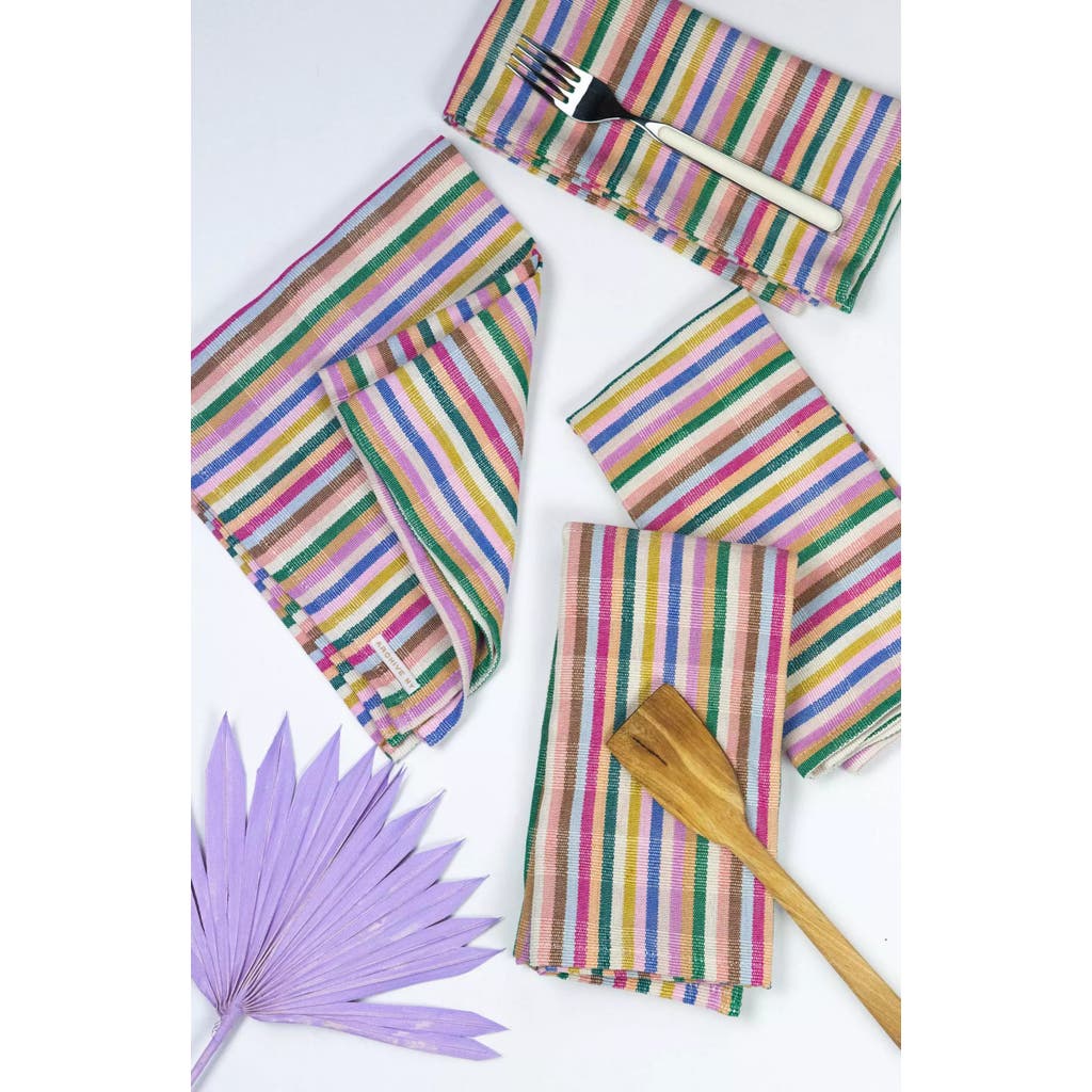 Archive New York Valentina Dinner Napkins, Set Of 4 In Rainbow