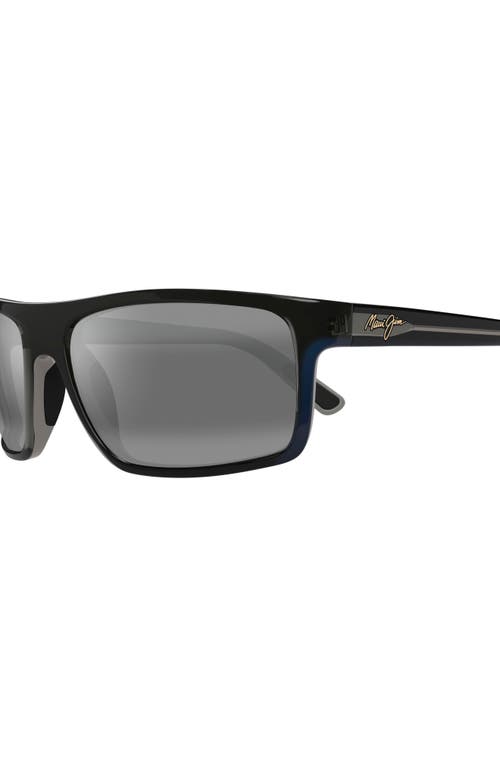 Maui Jim Byron Bay Polarized Mirrored Wrap Sunglasses, 62mm In Marlin/neutral Grey