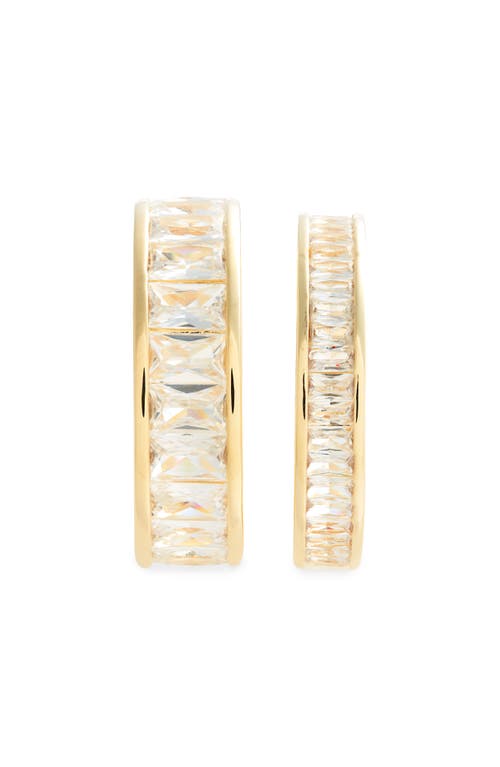 Nordstrom Set Of 2 Channel Cubic Zirconia Rings In Clear- Gold