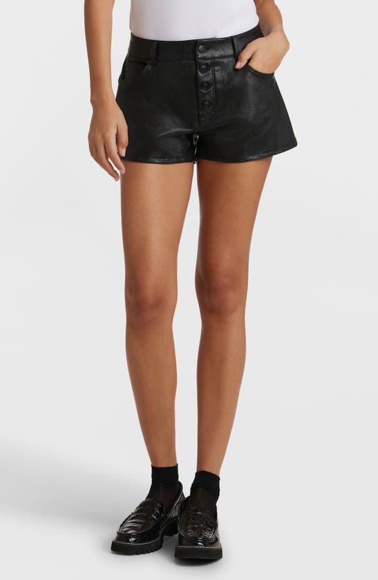 Shop Commando Faux Leather Five-pocket Shorts In Black