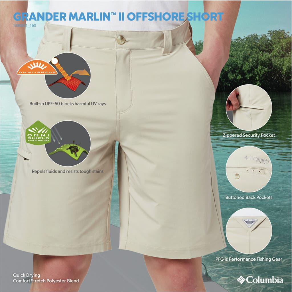 COLUMBIA COLUMBIA BIG & TALL PFG GRANDER MARLIN II OFFSHORE SHORTS